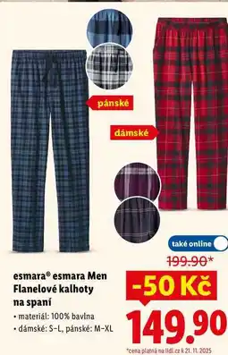 Lidl esmara esmara Men Flanelové kalhoty na spaní nabídka