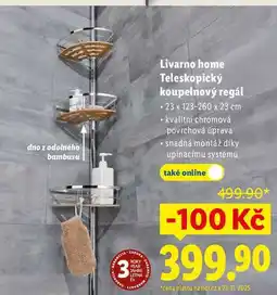 Lidl Livarno home Teleskopický koupelnový regál nabídka