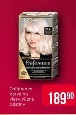 Teta Préference barva na vlasy, různé odstíny nabídka