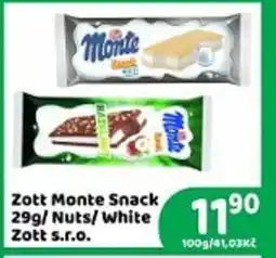 Brněnka Zott Monte Snack /Nuts/White Zott s.r.o. nabídka