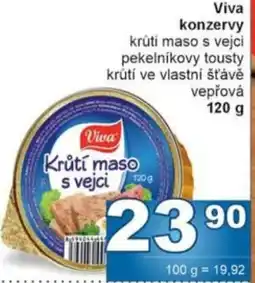 Jip Viva konzervy krūti maso s vejci pekelníkovy tousty krůtí ve vlastní šťávě vepřová nabídka