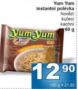 Jip Yum Yum instantní polévka hovězí kuřecí kachni nabídka