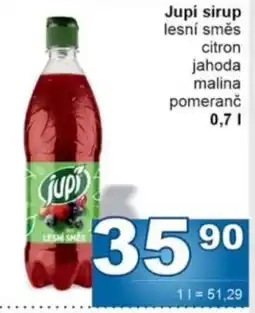 Jip Jupí sirup lesní směs citron jahoda malina pomeranč nabídka