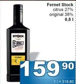 Jip Fernet Stock citrus 27% original 38% nabídka