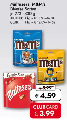 TRAVEL FREE Maltesers, M&M's nabídka