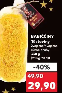 Kaufland BABIČČINY Těstoviny 2vaječné/4vaječné nabídka