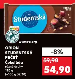 Kaufland ORION STUDENTSKÁ PEČEŤ Čokoláda nabídka