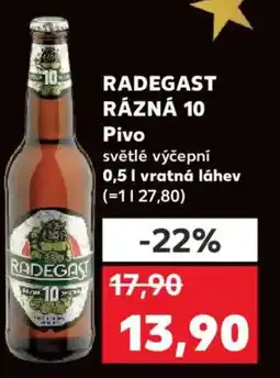 Kaufland RADEGAST RÁZNÁ 10 Pivo nabídka