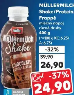 Kaufland MÜLLERMILCH Shake/Protein/ Frappé mléčný nápoj nabídka