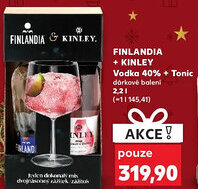 Kaufland FINLANDIA + KINLEY Vodka 40% + Tonic nabídka