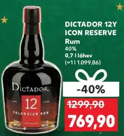 Kaufland DICTADOR 12Y ICON RESERVE Rum 40% nabídka