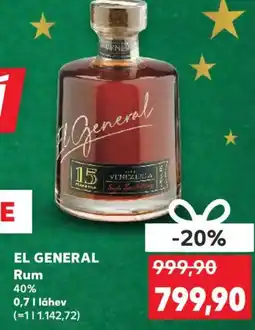 Kaufland EL GENERAL Rum 40% nabídka