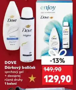 Kaufland DOVE Dárkový balíček sprchový gel +deosprej nabídka