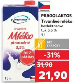 Kaufland PRAGOLAKTOS Trvanlivé mléko bezlaktózové tuk 3,5% nabídka