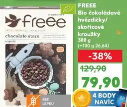 Kaufland FREEE Bio čokoládové hvězdičky/ skořicové kroužky nabídka