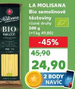 Kaufland LA MOLISANA Bio semolinové těstoviny nabídka