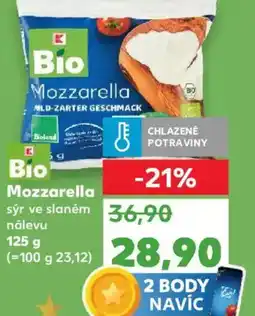 Kaufland Mozzarella sýr ve slaném nálevu nabídka