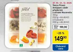 Tesco Tesco Finest Antipasti výběr předkrmů s olivami Nocerella, 310 g nabídka