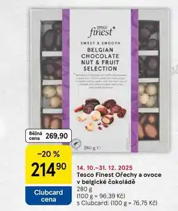 Tesco Tesco Finest Ořechy a ovoce v belgické čokoládě, 280 g nabídka