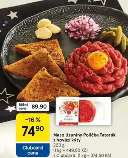 Tesco Maso Uzeniny Polička Tatarák z hovězí kýty, 200 g nabídka
