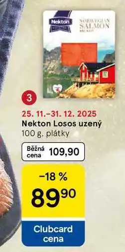 Tesco Nekton Losos uzený, 100 g. plátky nabídka