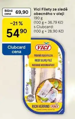 Tesco Vici Filety ze sledě obecného v oleji, 190 g nabídka