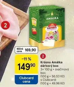 Tesco Krásno Amálka dárkový box, 3x 100 g + svačinový box nabídka