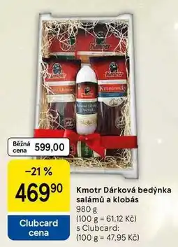 Tesco Kmotr Dárková bedýnka salámů a klobás, 980 g nabídka
