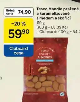 Tesco Tesco Mandle pražené a karamelizované s medem a skořicí, 110 g nabídka