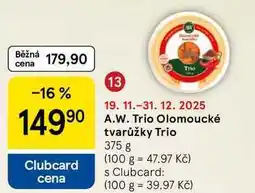 Tesco A.W. Trio Olomoucké tvarůžky Trio, 375 g nabídka