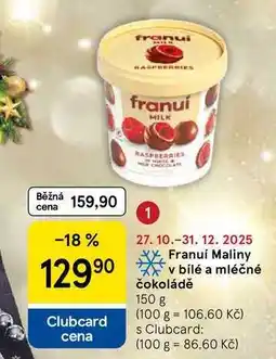 Tesco Franui Maliny v bílé a mléčné čokoládě, 150 g nabídka