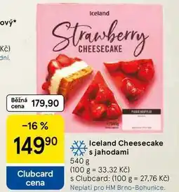 Tesco Iceland Cheesecake s jahodami, 540 g nabídka