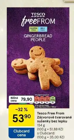 Tesco Tesco Free From Zázvorové tvarované sušenky bez lepku, 154 g nabídka