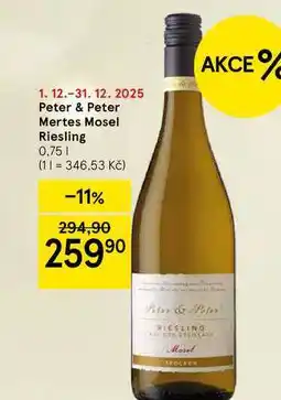 Tesco Peter & Peter Mertes Mosel Riesling, 0,75 l nabídka