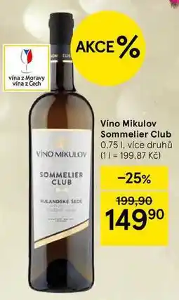 Tesco Víno Mikulov Sommelier Club, 0.75 l. více druhů nabídka