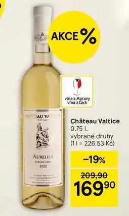 Tesco Château Valtice, 0.75 l, vybrané druhy nabídka