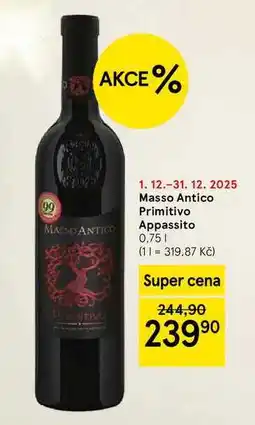 Tesco Masso Antico Primitivo Appassito, 0,75 l nabídka
