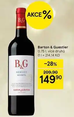 Tesco Barton & Guestier, 0,75 l, více druhů nabídka