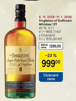 Tesco Singleton of Dufftown Whiskey 12Y 40 %, 0,7 l nabídka