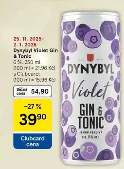 Tesco Dynybyl Violet Gin & Tonic, 250 ml nabídka