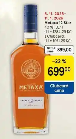 Tesco Metaxa 12 Star 40%, 0.7 l nabídka
