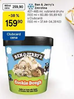 Tesco Ben & Jerry's Zmrzlina, 427-465 ml, vybrané druhy nabídka