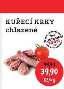 RABBIT řeznictví KUŘECÍ KRKY chlazené 1kg nabídka