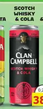 BENE Nápoje CLAN CAMPBELL SCOTCH WHISKY & COLA 0,25l míchaný nápoj nabídka