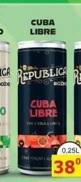 BENE Nápoje REPUBLICA CUBA LIBRE 0,25l míchaný nápoj nabídka