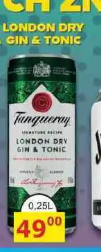 BENE Nápoje Tanqueray LONDON DRY GIN & TONIC 0,25l míchaný nápoj nabídka