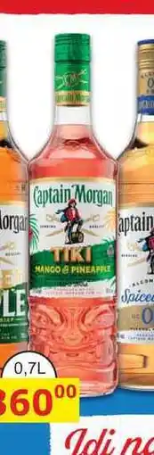 BENE Nápoje Captain Morgan TIKI MANGO a PINEAPPLE 0,7l nabídka