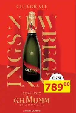 BENE Nápoje G.H.MUMM 0,75l nabídka