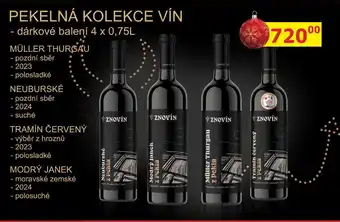 BENE Nápoje PEKELNÁ KOLEKCE VÍN - dárkové balení 4 x 0,75L nabídka