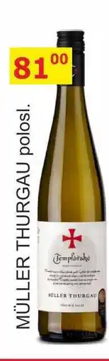BENE Nápoje Templářské sklepy 0,75l MÜLLER THURGAU polosl nabídka